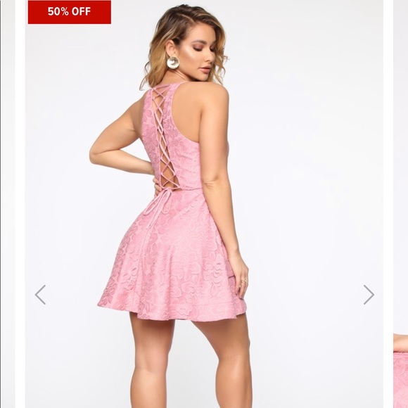 Detail Oriented Embroidered Lace Mini Dress - Rose - Picture 2 of 2